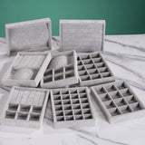 Velvet Jewelry Display Tray Organizer Holder Rack Showcase Plate