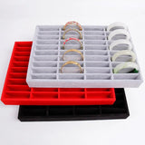Velvet Jewelry Display Tray Organizer Holder Rack Showcase Plate