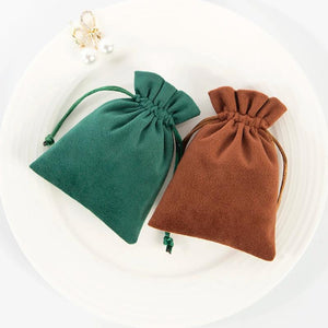 5pcs Velvet Jewelry Bags Drawstring Wedding Gift Pouch
