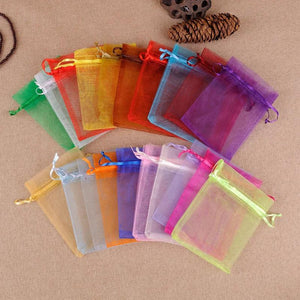 50PCS Organza Bag Jewelry Packaging Bags 7x9 9x12 10x15 13x18CM