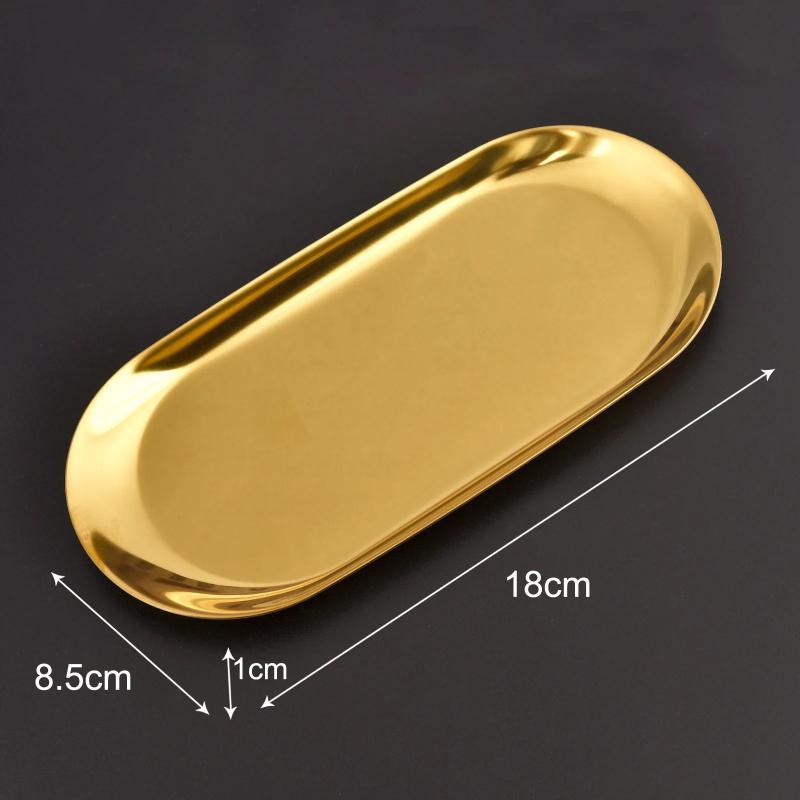 Stainless Steel Oval Cake Plate Dessert Tray