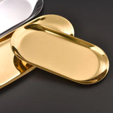 Stainless Steel Oval Cake Plate Dessert Tray