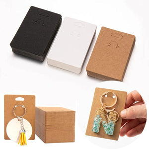 50pcs Cardboard Keychain Display Stand - Key Ring Fobs Jewelry Organizer