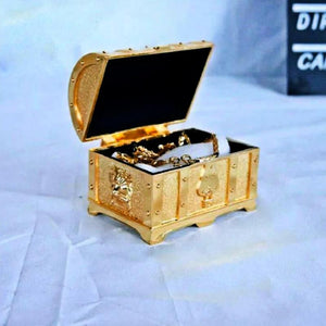 Alloy Treasure Box Jewelry Storage Case Solid Necklace Display Container