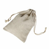 10pcs Beige Jute Drawstring Pouch Burlap Jewelry Bags Wedding Gift Bags