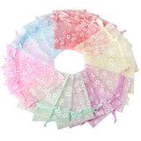 10pcs Flower Organza Gift Bags Wedding Jewelry Candy Drawstring Pouches