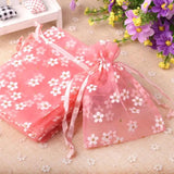 10pcs Flower Organza Gift Bags Wedding Jewelry Candy Drawstring Pouches