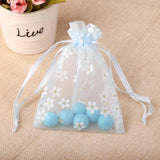 10pcs Flower Organza Gift Bags Wedding Jewelry Candy Drawstring Pouches