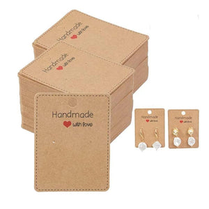 50pcs 6.5x5cm Earring Display Cards Paperboard for Jewelry Stand Holder