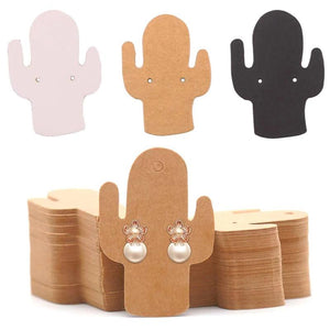 100pcs Cactus Earring Display Card Self Sealing Bags for Jewelry Gift Packaging