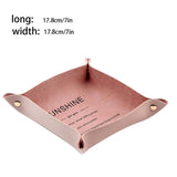 2Pcs Display Plates Pink PU Leather Organizer Storage Showcase Tray