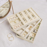 Portable Velvet Jewelry Ring Organizer Box Tray Holder Earring Storage Case
