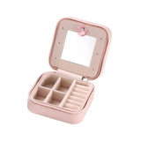 Women's Double-Layer Jewelry Box with Mirror Cosmetic Organizer