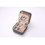 Women's Double-Layer Jewelry Box with Mirror Cosmetic Organizer