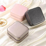 Women's Double-Layer Jewelry Box with Mirror Cosmetic Organizer