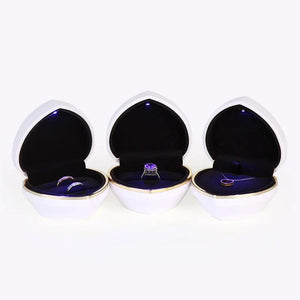 Heart LED Light Jewelry Box Necklace Holder Engagement