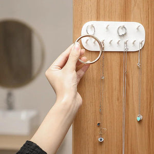 Wall Mount Jewelry Display Rack Hooks Necklace Bracelet Earring Ring Holder