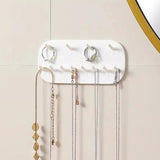 Wall Mount Jewelry Display Rack Hooks Necklace Bracelet Earring Ring Holder