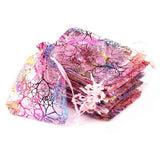 50pcs Pink Purple Organza Bags Christmas Candy Drawstring Pouches Gift Bag