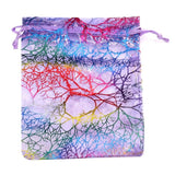 50pcs Pink Purple Organza Bags Christmas Candy Drawstring Pouches Gift Bag