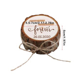 Personalized Wood Slice Wedding Ring Box Holder