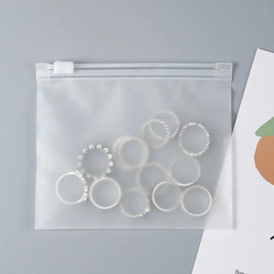 10pcs Pull Ring Zipper Bags Frosted Jewelry Storage Pouches