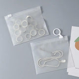 10pcs Pull Ring Zipper Bags Frosted Jewelry Storage Pouches
