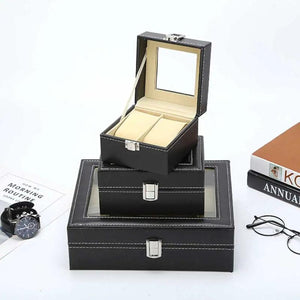 3 Slots Leather Watch Storage Case Travel Organizer