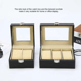 3 Slots Leather Watch Storage Case Travel Organizer