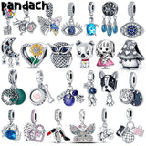925 Silver Plata Charms for Bracelet DIY Jewelry Women Kitty Owl Pendant