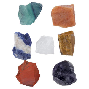 7pcs Natural Rough Crystal Stone Kit for Chakra Healing
