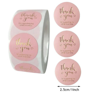 100-500pcs Small Business Thank You Stickers 1inch Gift Sealing Decor