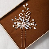 Pearl Crystal Wedding Hair Accessories Bride Flower Hairpins U Shaped Hair Clip