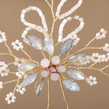 Pearl Crystal Wedding Hair Accessories Bride Flower Hairpins U Shaped Hair Clip