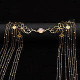 Vintage Rhombus Hair Crown Chinese Style Rhinestone Hairband Tassel Tiara