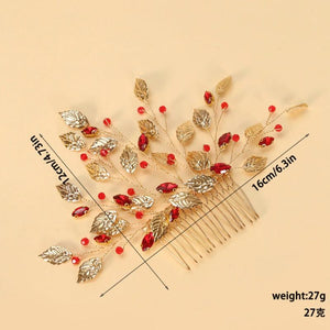 Metal Leaves Hair Combs Clips for Brides