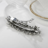 Crystal Flower Hair Claws Clips Retro Spring Clip Barette for Bride