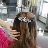 Crystal Flower Hair Claws Clips Retro Spring Clip Barette for Bride