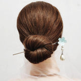 Pearl Hairpins Copper Barrette Clip Wedding Bridal Hair Jewelry