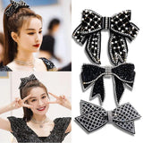 Crystal Bow Hairpin Clips Rhinestone Barrettes Hairgrips for Women