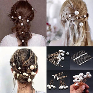 U-shaped Pearl Bride Hairpins Hair Clips Wedding Simulated Pearl Hairstyle Tools
