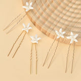Ceramic Flower Hairpins U Shaped Hair Sticks for Bride Wedding Hair