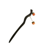 Vintage Orange Fruit Wood Drop Hair Sticks for Women Chinese Hairclip