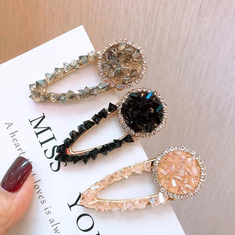 Acrylic Rhinestone Round Sweet Hair Pins Wedding Hair Clip HC019