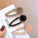 Acrylic Rhinestone Round Sweet Hair Pins Wedding Hair Clip HC019