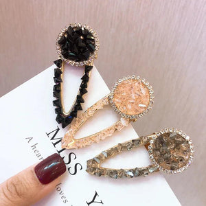 Acrylic Rhinestone Round Sweet Hair Pins Wedding Hair Clip HC019