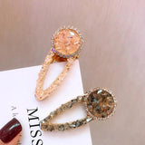 Acrylic Rhinestone Round Sweet Hair Pins Wedding Hair Clip HC019