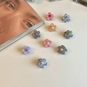 Sweet Flower Rhinestone Pearl HairClip Women Princess Hairstyle