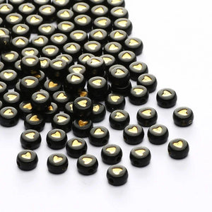 7mm Acrylic Beads Love Heart Round Flat Spacer Seed Beads