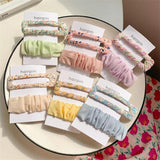 Floral Chiffon Hair Clip Set Acrylic Girls Headband Hair Clip Headwear